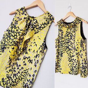 Tibi New York 100% Silk Cowl Neck Tie Drape Keyhole Back Sleeveless Blouse Top 6